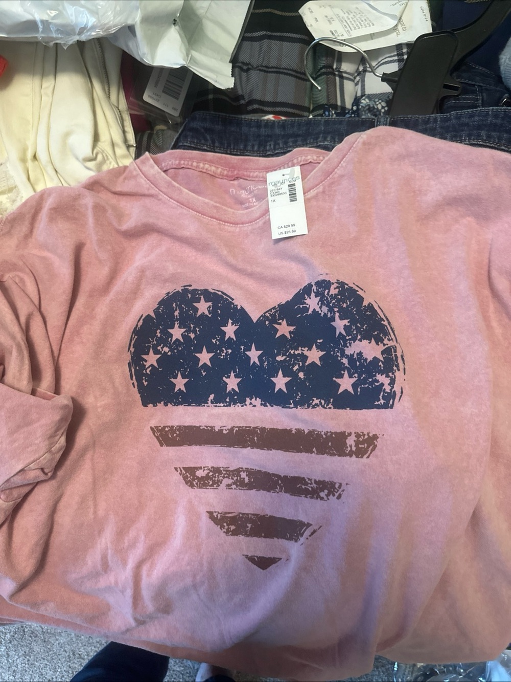 Maurices Pink Graphic Heart Flag Tee - Picture 2 of 5